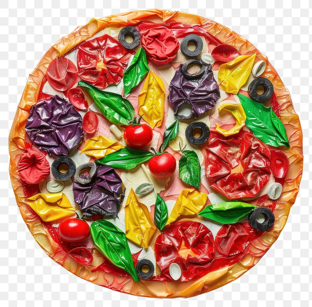 PNG Pizza made from polyethylene food white background confectionery.