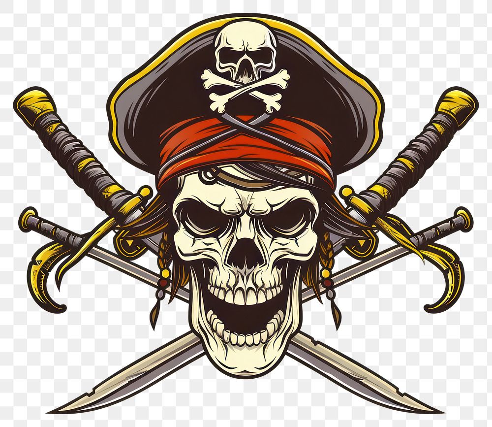 PNG Pirates sword cross icon pirate appliance headwear.
