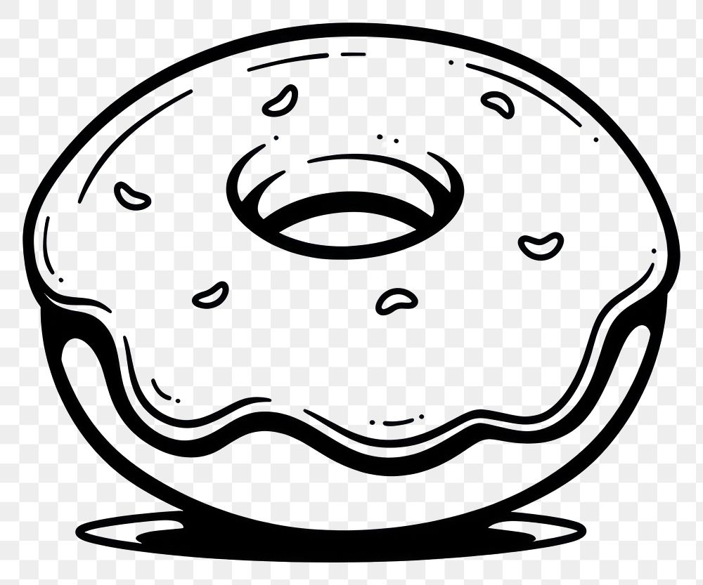 PNG Illustration of a minimal simple donut cartoon sketch food.