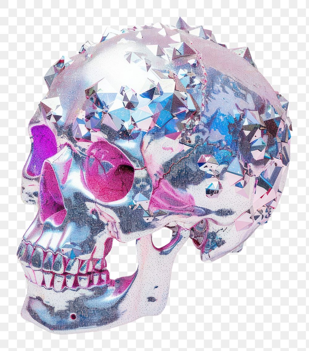 PNG Skull gemstone jewelry art.