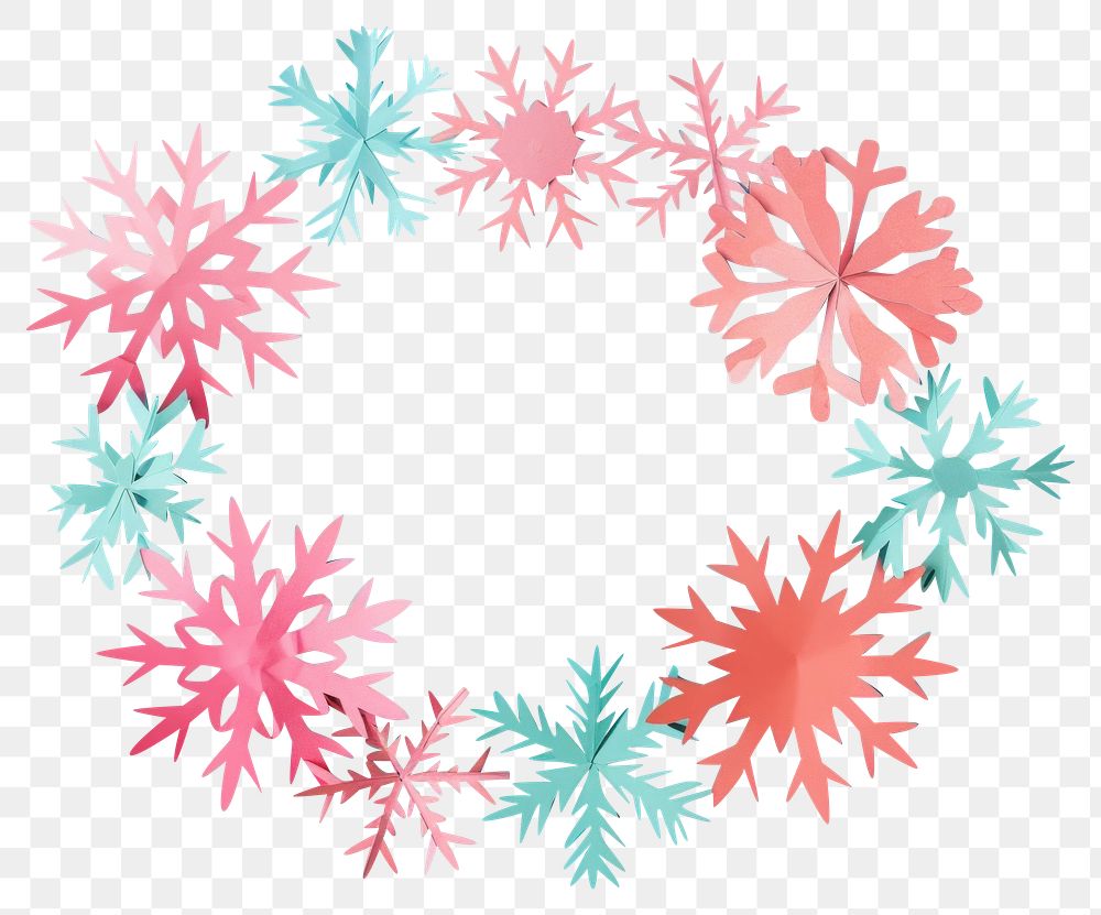 PNG Snowflakes frame art plant paper.