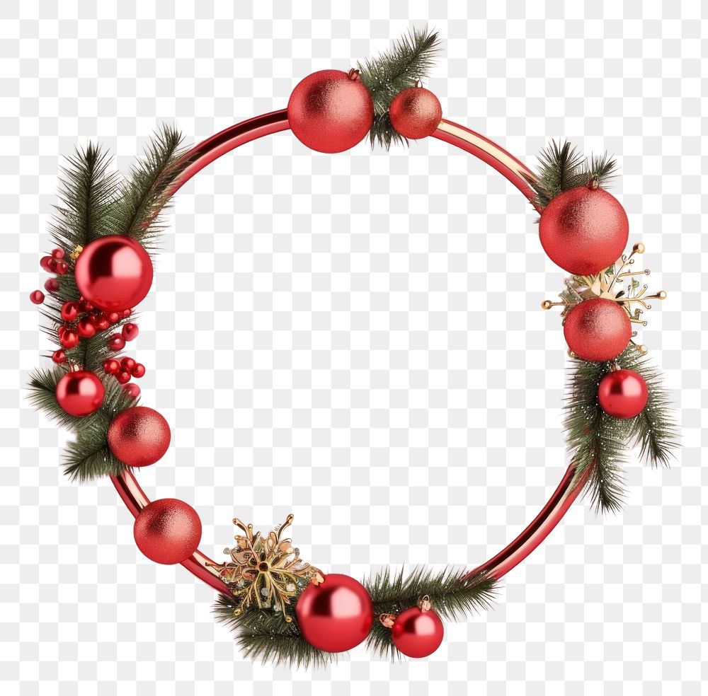 PNG 3d Christmas circle frame christmas celebration accessories.