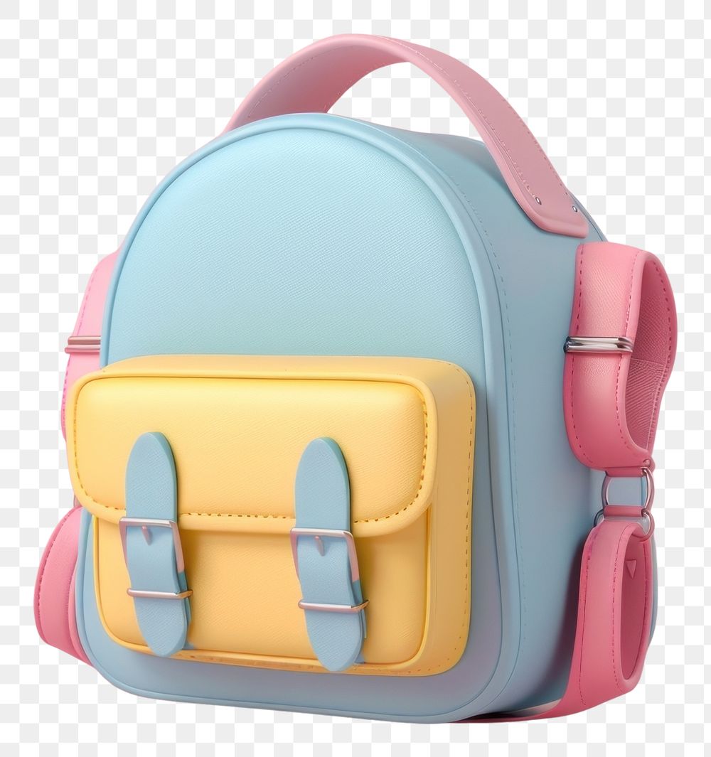 PNG 3d cartoon rendering bag icon accessories accessory backpack.
