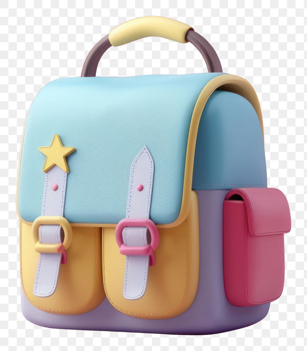 PNG 3d cartoon rendering bag icon accessories accessory backpack.
