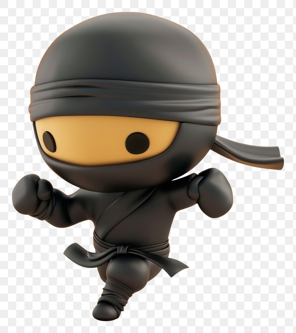 PNG 3d cartoon rendering ninja toy.