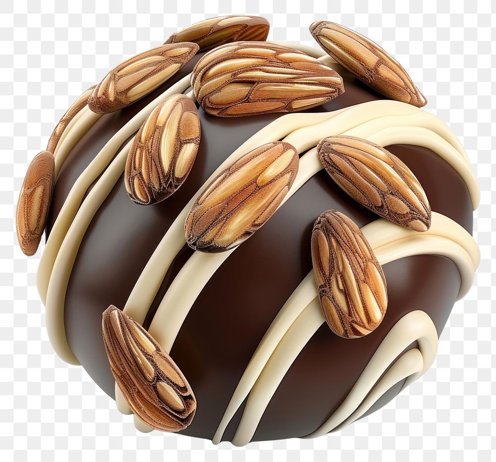 PNG Chocolate almond cake ball confectionery accessories vegetable.
