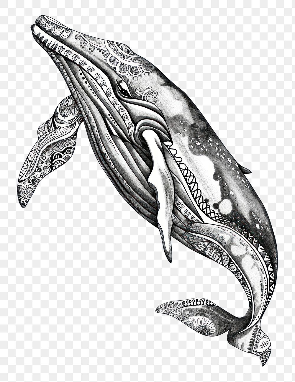 PNG  Blue whale illustrated drawing animal.
