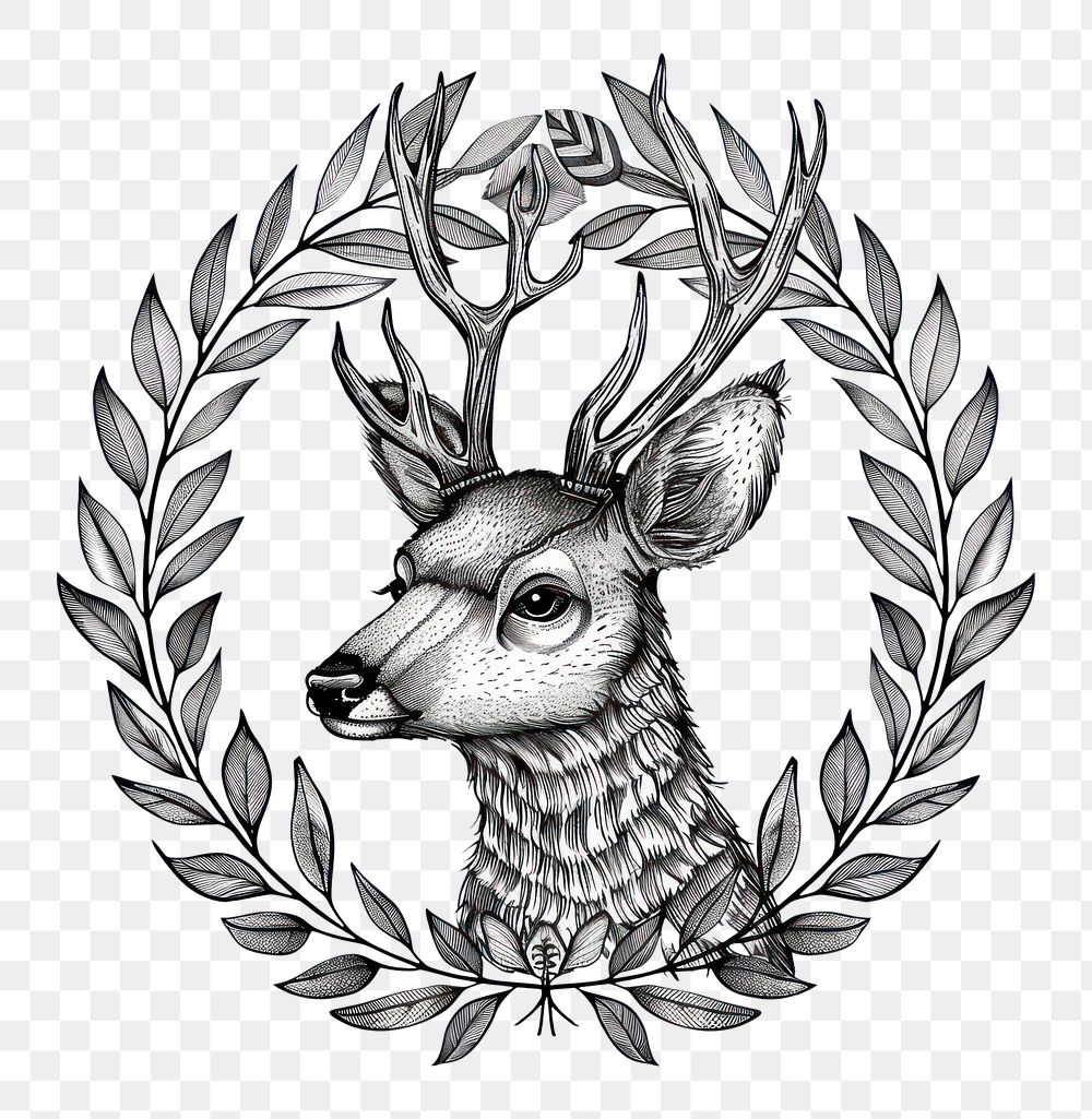 PNG  Deer illustrated wildlife drawing.