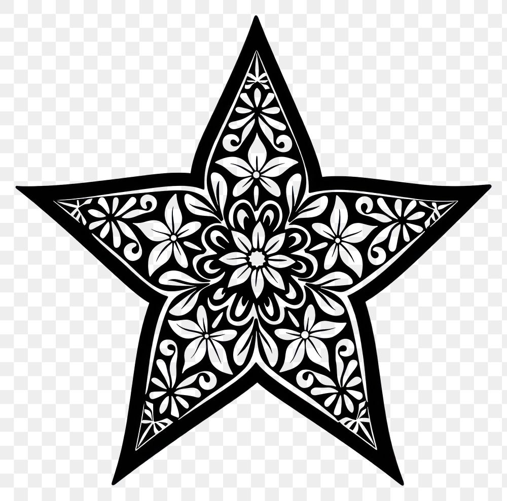 PNG  Star pattern stencil symbol.