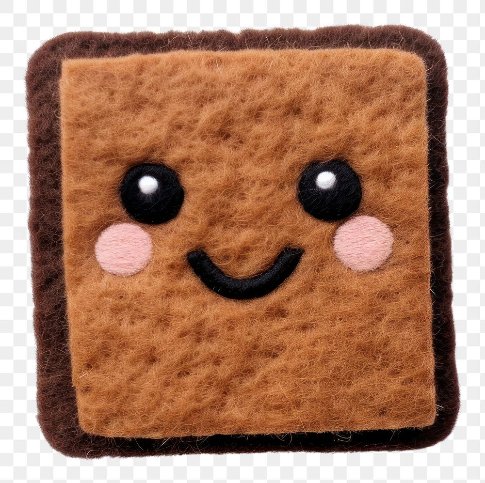 PNG Felt stickers of a single brownie confectionery accessories accessory.