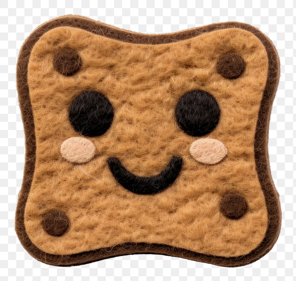 PNG Felt stickers of a single brownie cookie confectionery gingerbread biscuit.