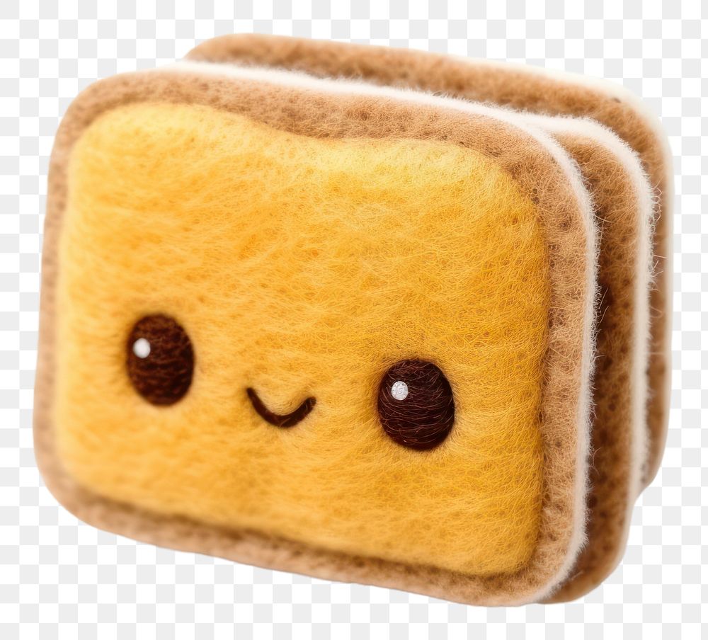 PNG Felt stickers of a single bread pudding confectionery sweets plush.