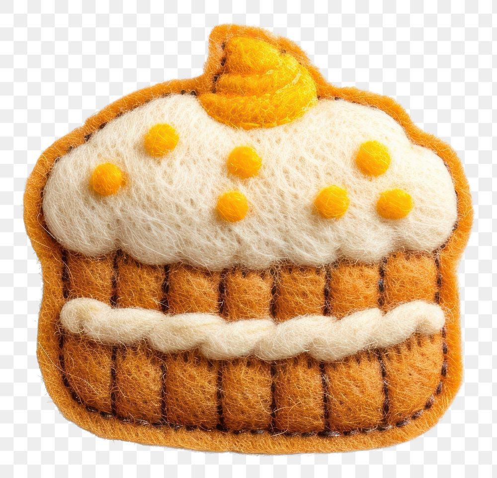 PNG Felt stickers of a single butter cake confectionery medication dessert.