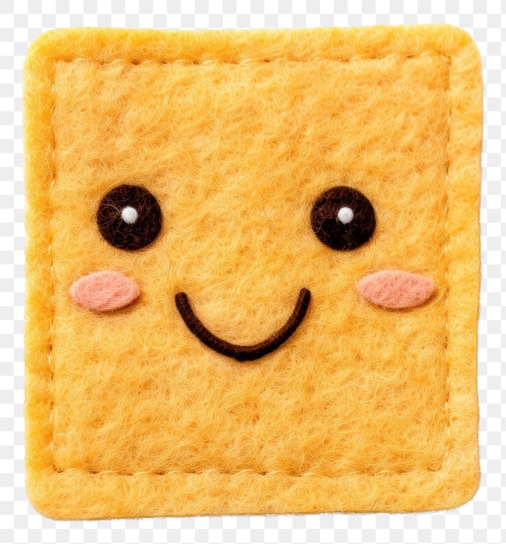 PNG Felt stickers of a single cracker confectionery biscuit sweets.