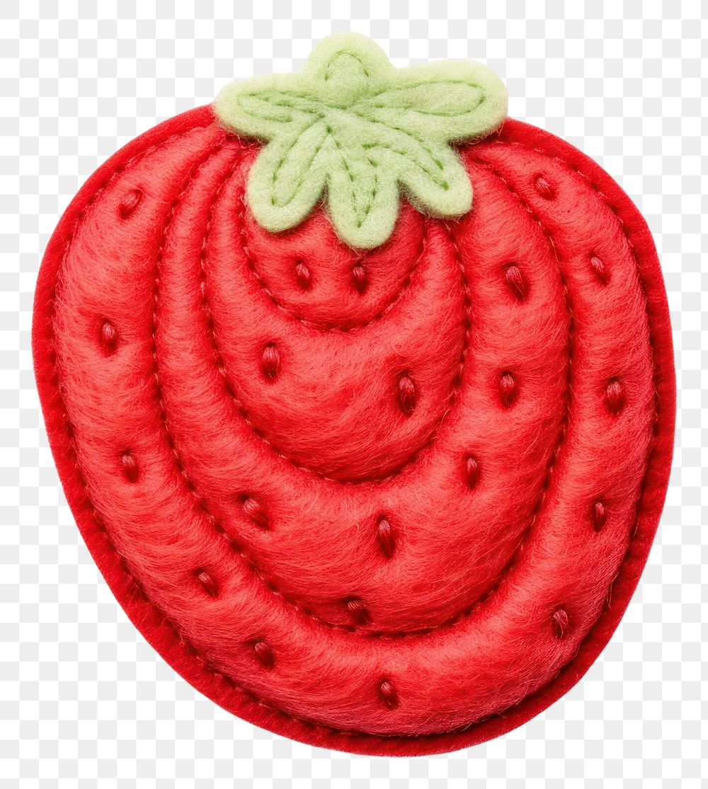 PNG Felt stickers of a single stawberry croissant confectionery accessories accessory.