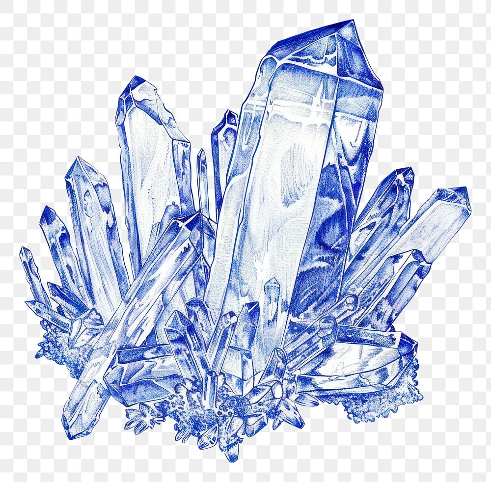 PNG Vintage drawing crystal chandelier mineral quartz.