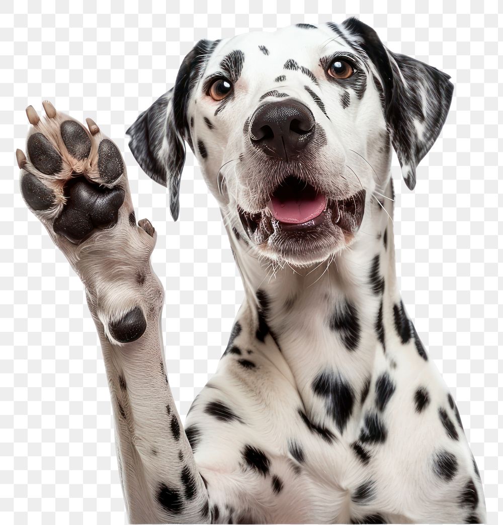 PNG Dalmatian dog paw up animal mammal pet.