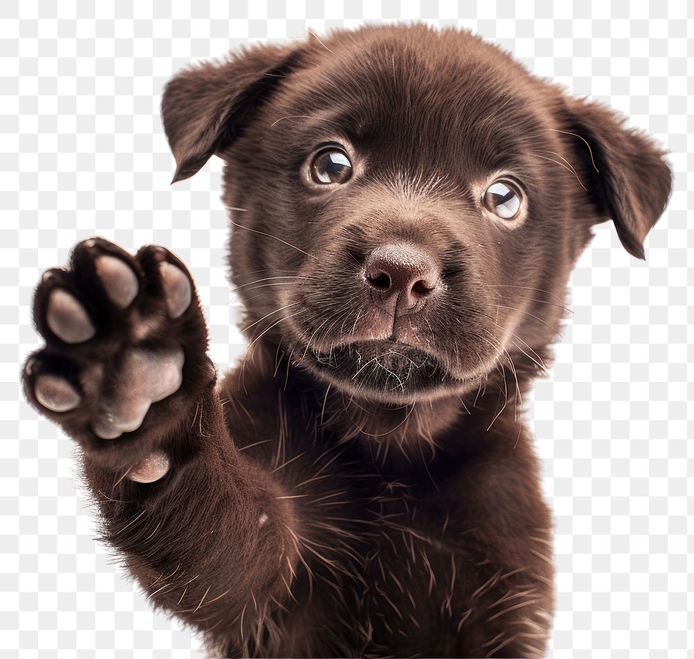 PNG Dark brown puppy paw mammal animal dog.