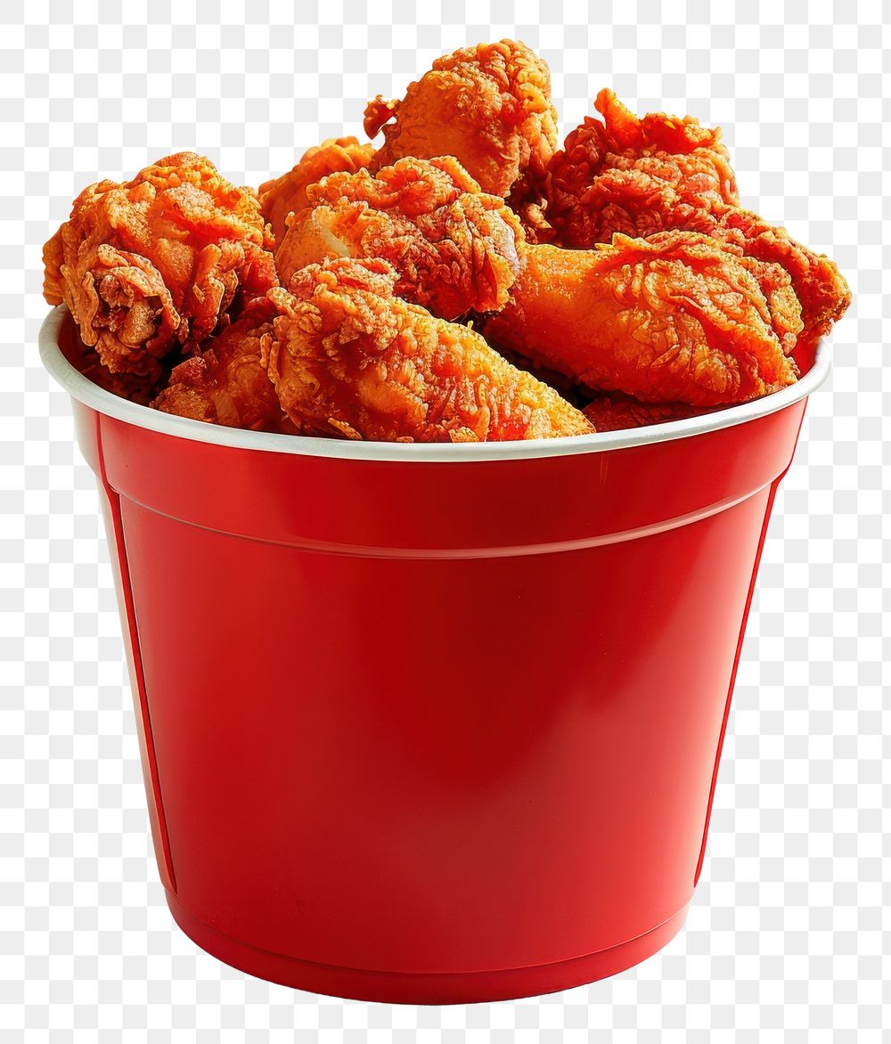 PNG Red bucket of fried chicken food ketchup animal.