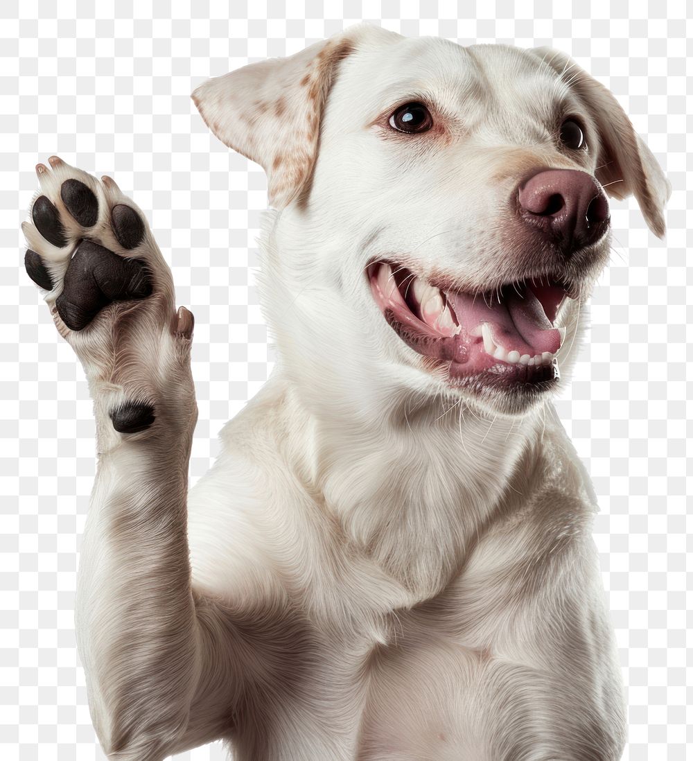 PNG White dog paw up mammal animal puppy.