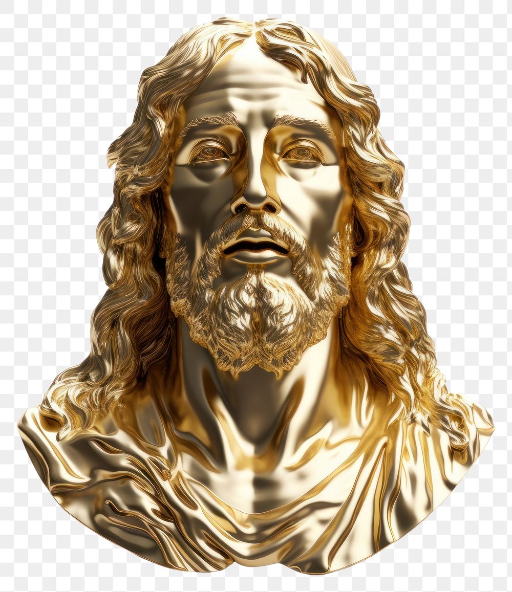 PNG Jesus Christ gold sculpture bronze.