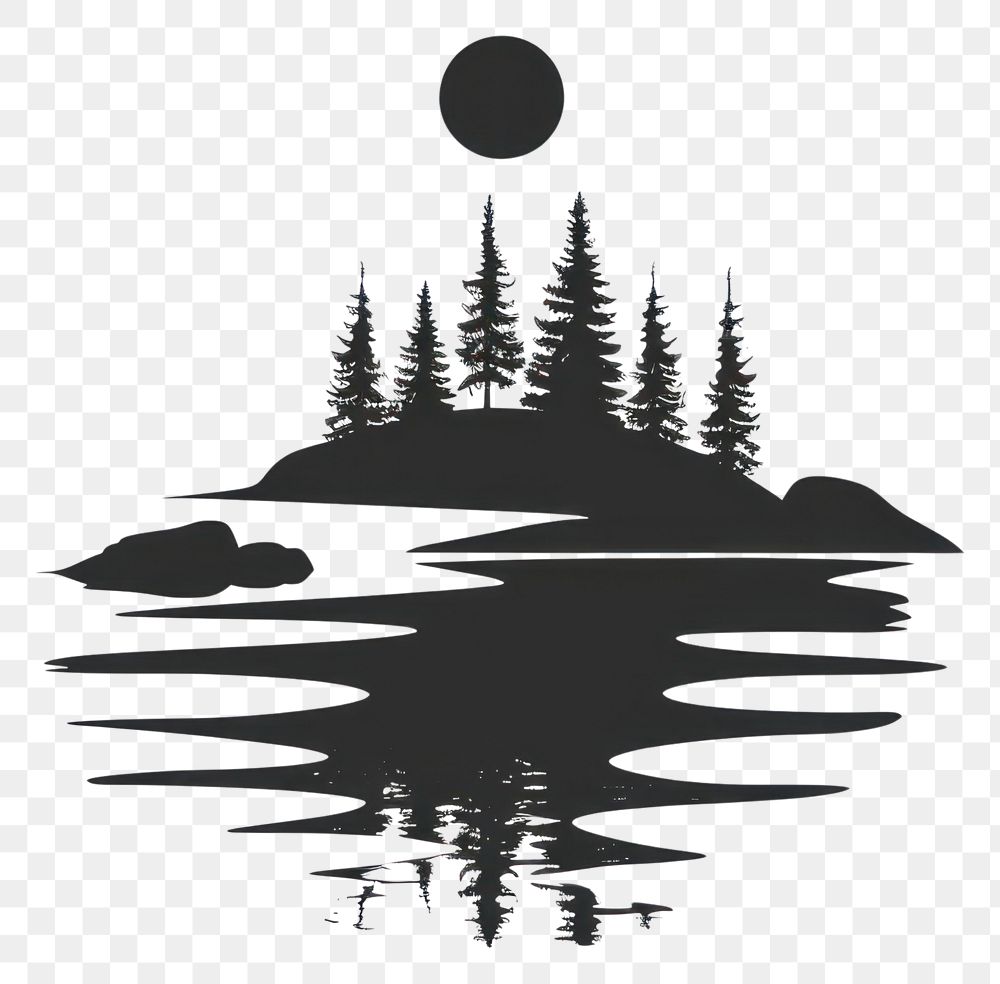 PNG Lake Vector Icon silhouette astronomy outdoors.