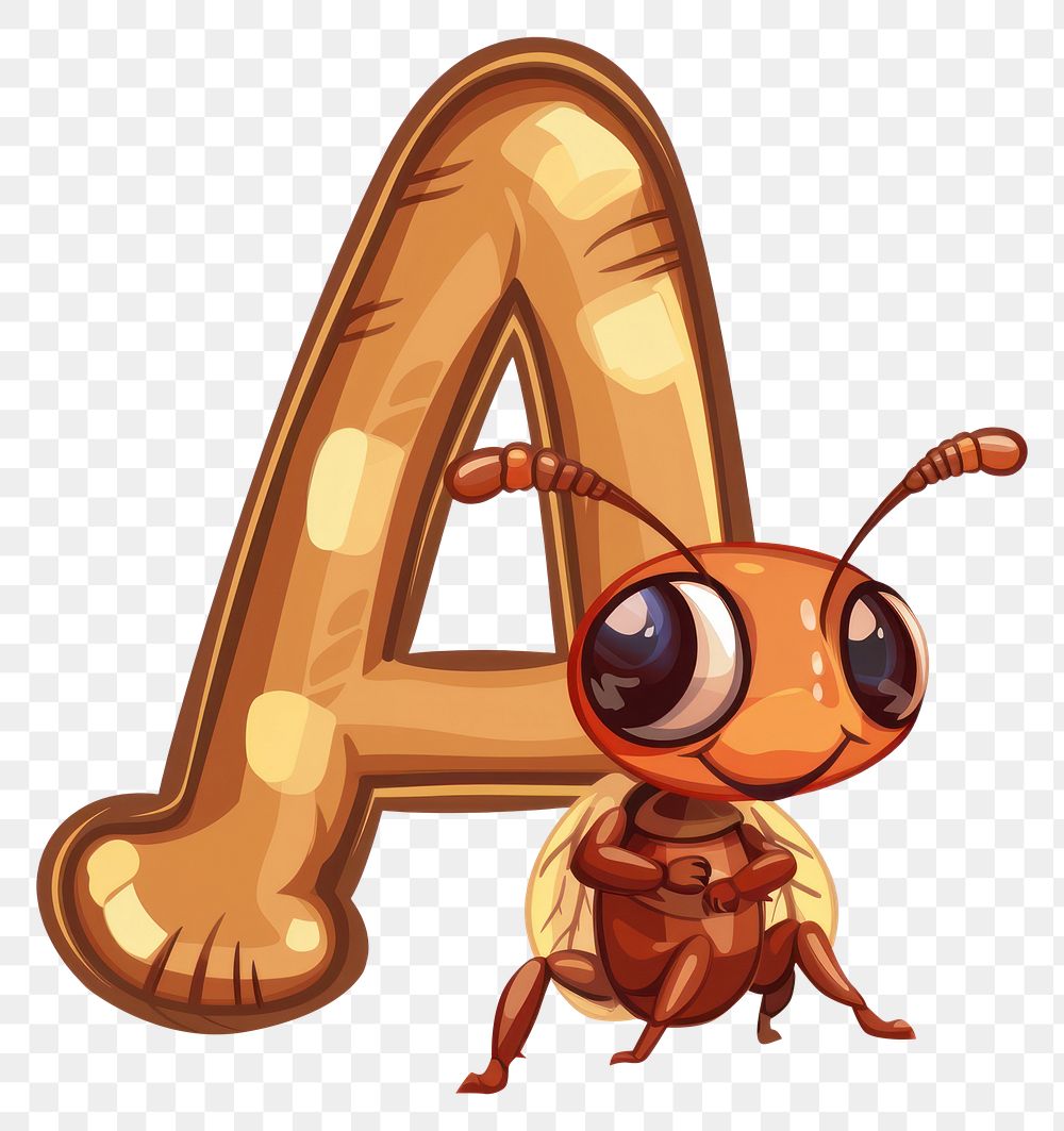 PNG Ant letter a animal invertebrate cartoon.