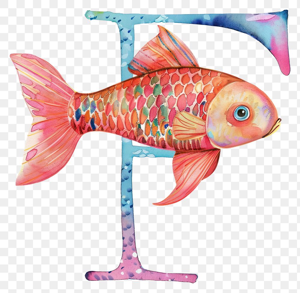 PNG Fish letter F animal white background creativity.