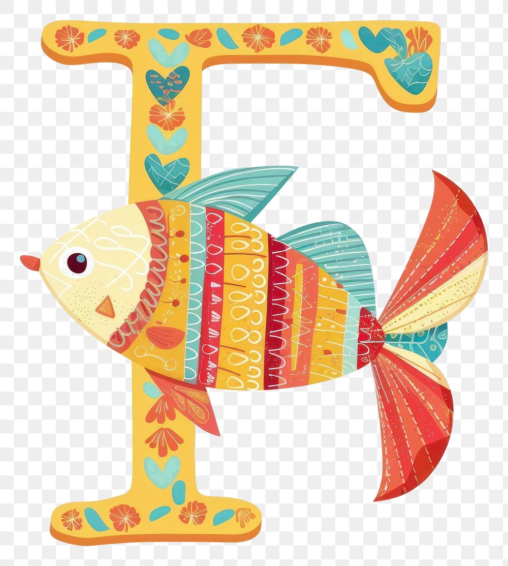 PNG Letter F with Fish fish pattern animal.