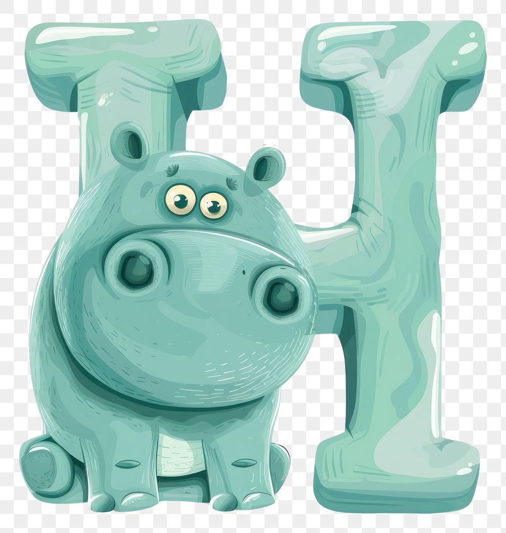 PNG Letter H and hippo alphabet white background representation.