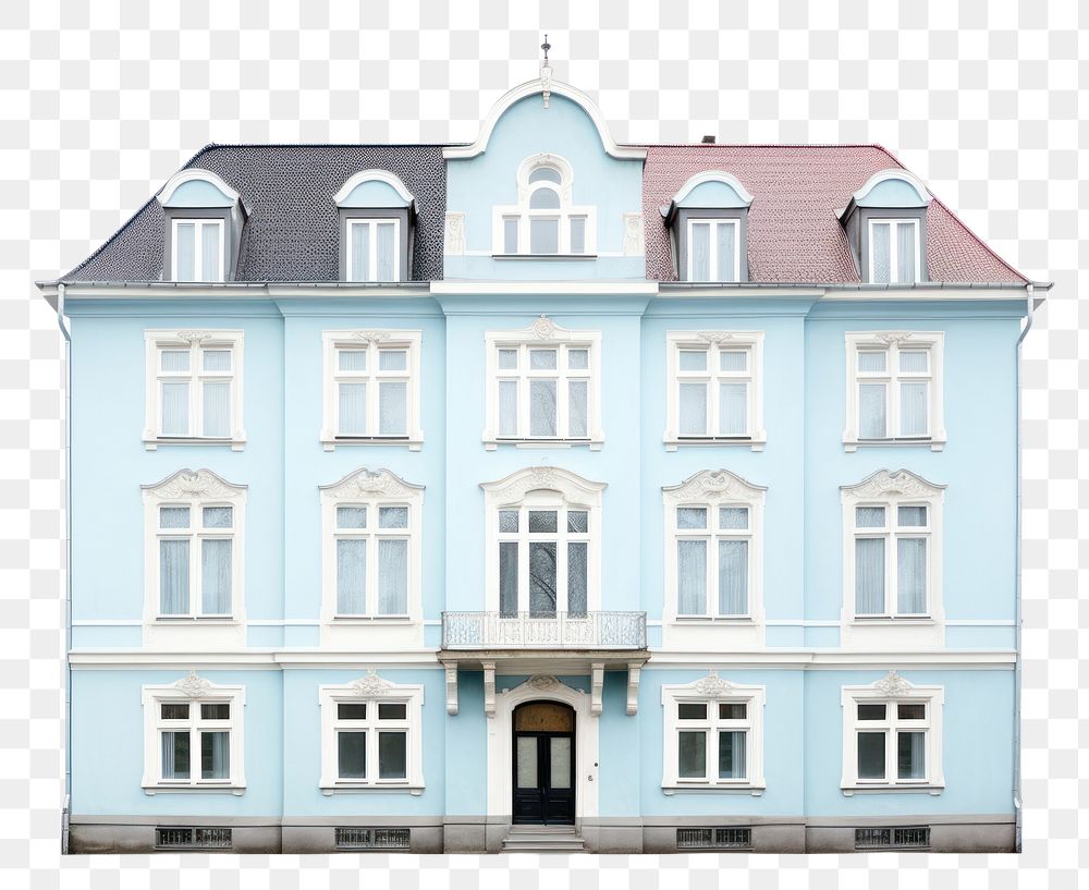 PNG Baby blue pastel color minimal apartment in sweden architecture building window.