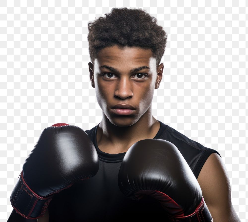 PNG African american teen boxing punching portrait sports.