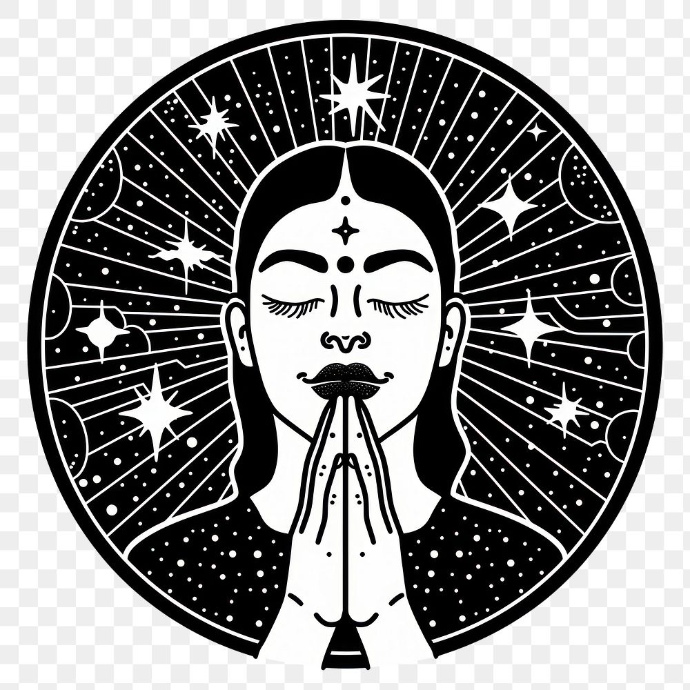 PNG Surreal aesthetic praying logo art representation spirituality.