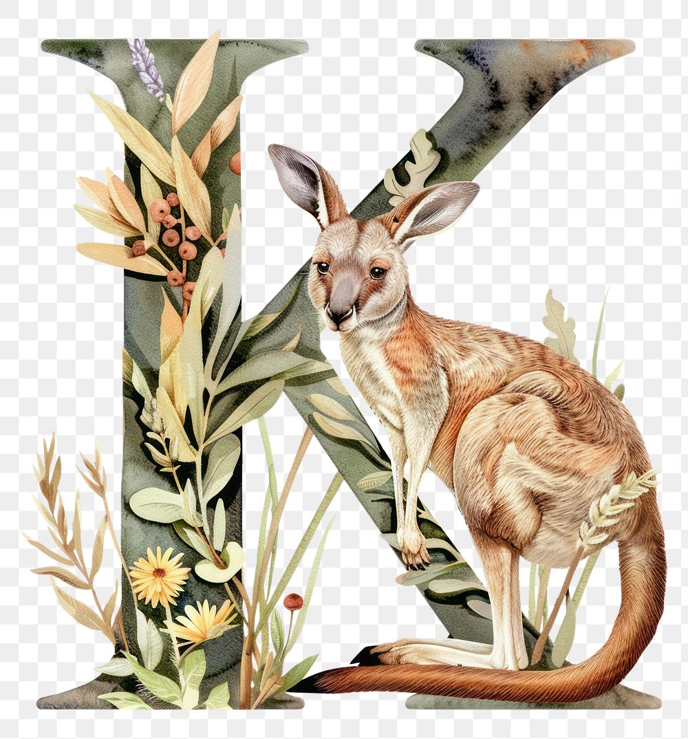 PNG The letter K kangaroo mammal nature.