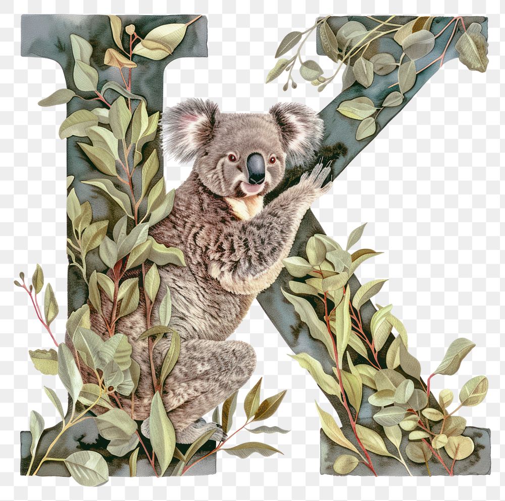 PNG The letter K koala drawing mammal.