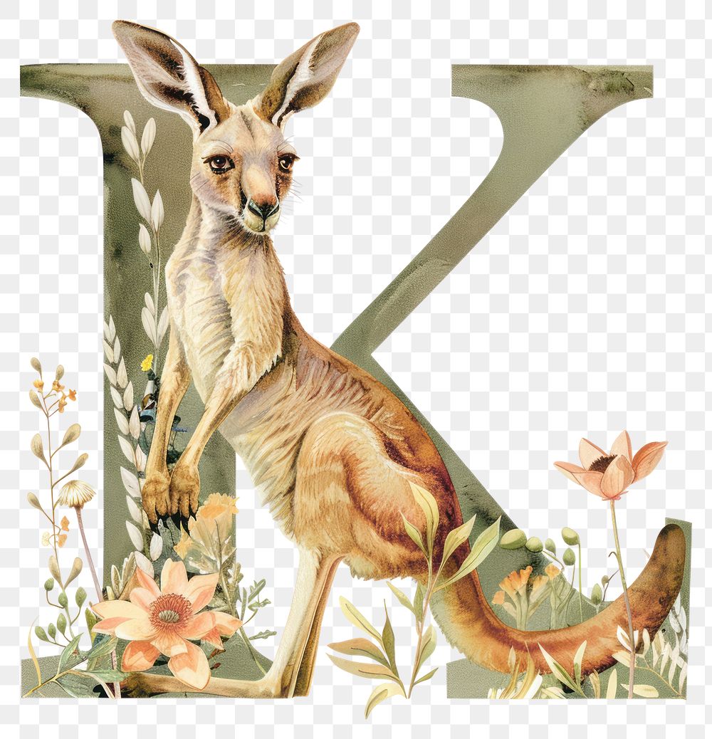 PNG The letter K kangaroo wallaby animal.