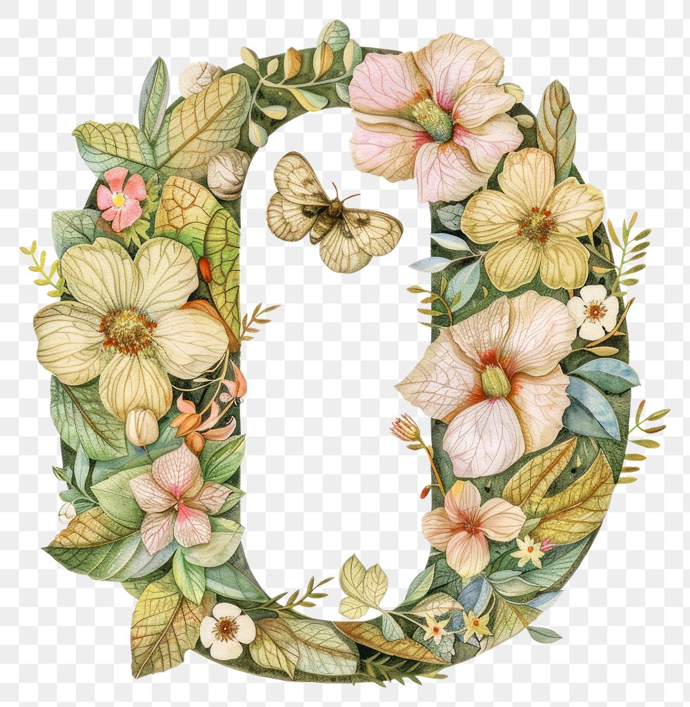PNG The letter O pattern flower nature.