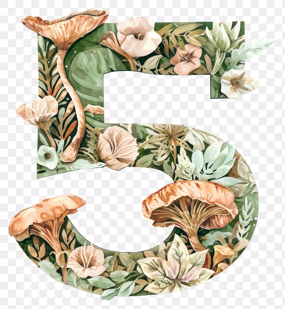 PNG The letter number 5 art nature 