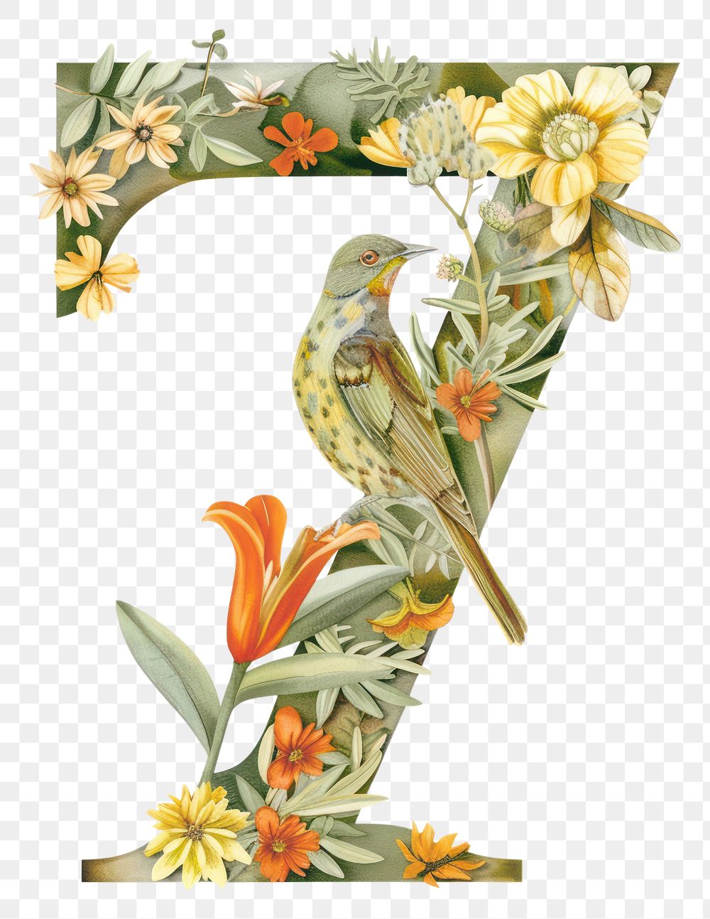 PNG The letter number 7 art nature flower.