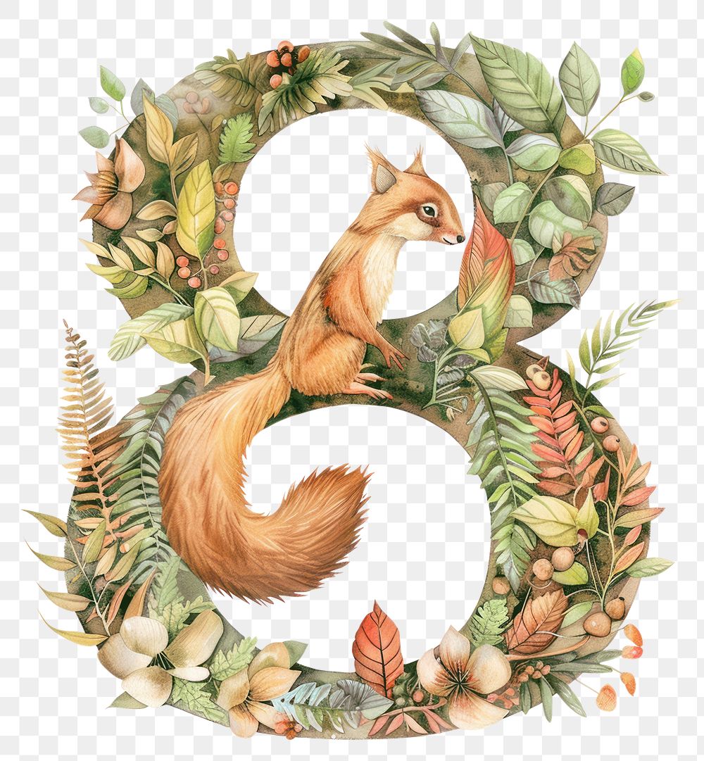 PNG The letter number 8 nature plant rat.