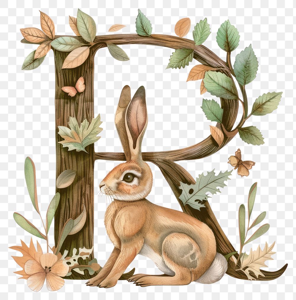 PNG The letter R mammal nature rabbit.