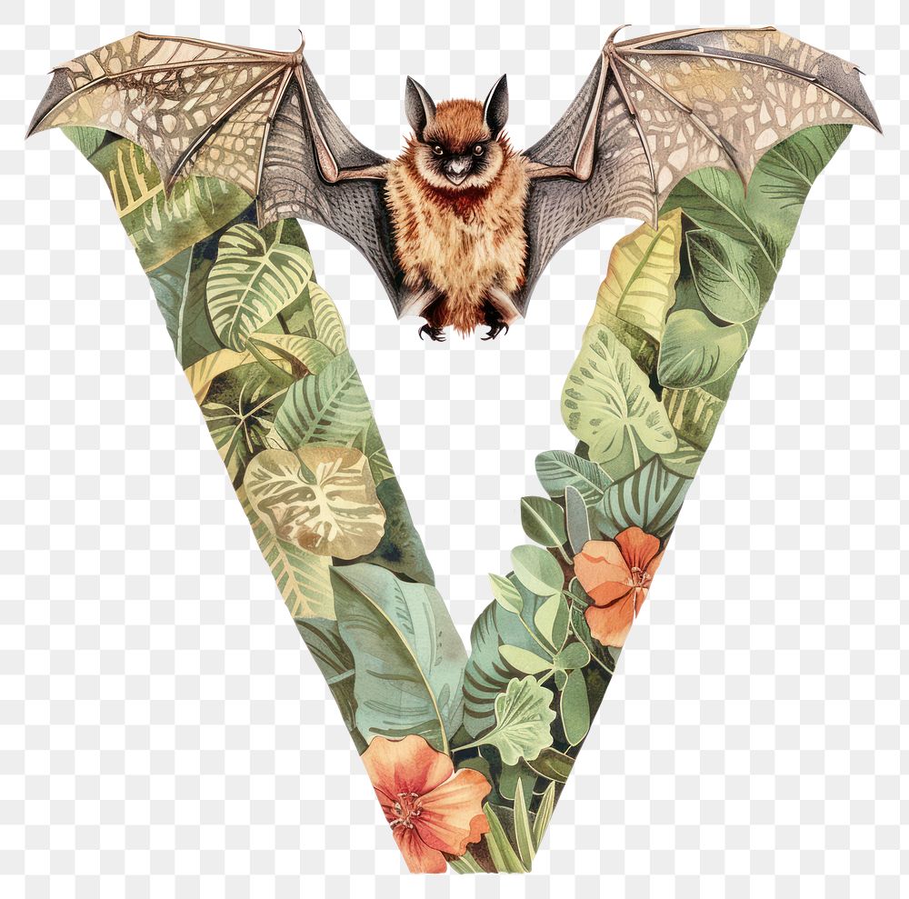 PNG The letter V bat nature 