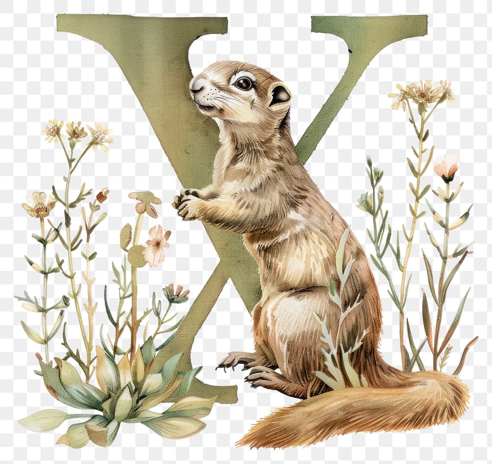PNG The letter X squirrel drawing animal.