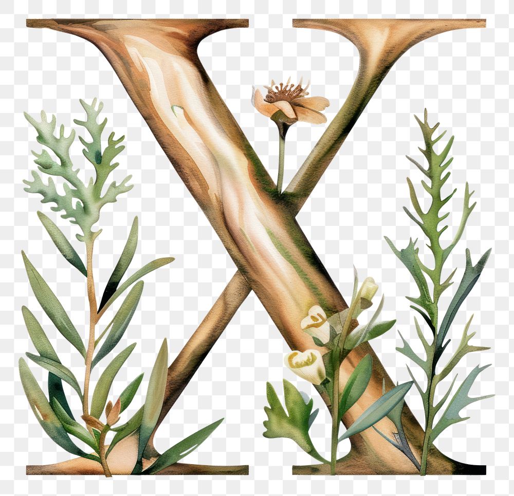 PNG The letter X nature plant wood.