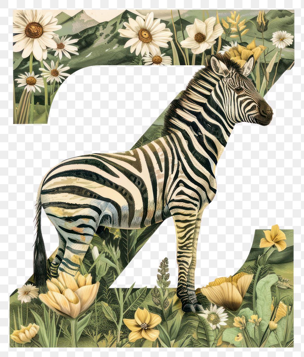 PNG The letter Z zebra animal mammal.