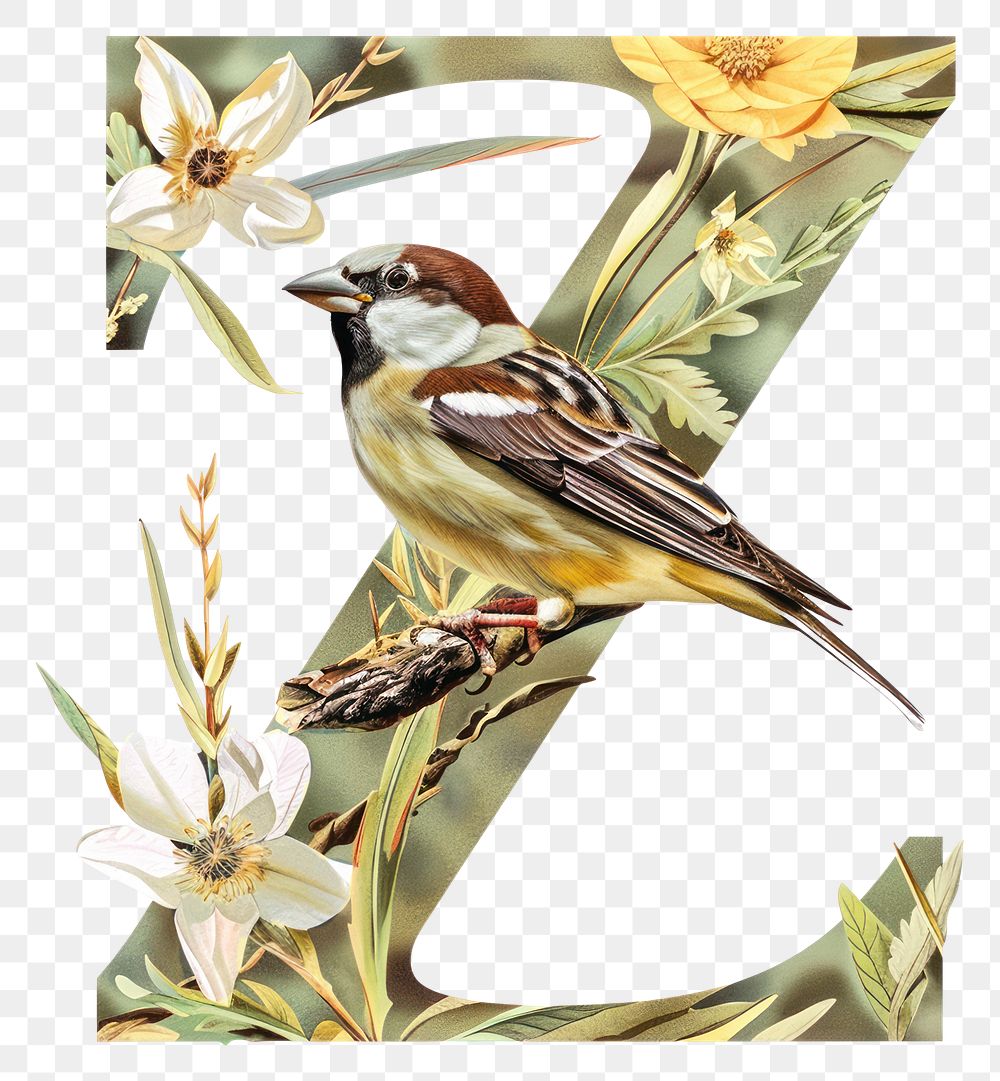 PNG The letter Z sparrow animal nature.