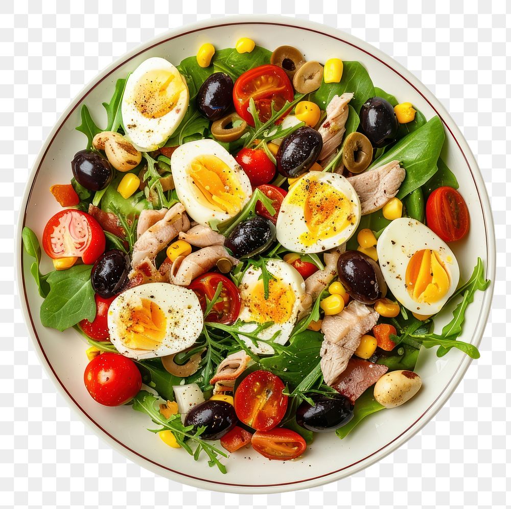 PNG Nicoise salad vegetable plate food.