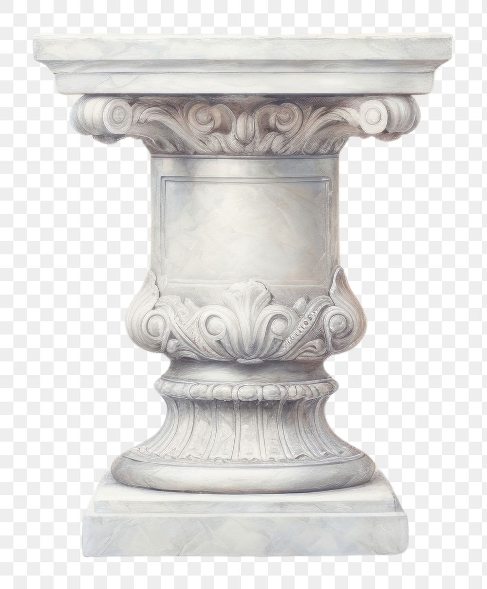 PNG  Pedestal archaeology pottery jar.
