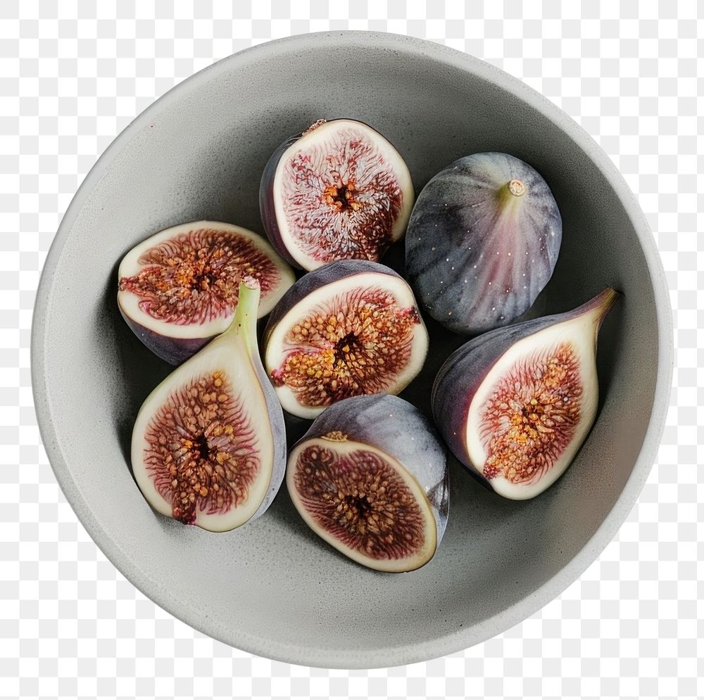 PNG A bowl of fig produce fruit plant.