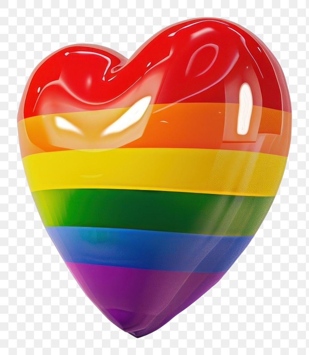 PNG Rainbow LGBTQ flag heart balloon jar.